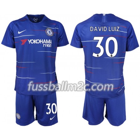 Fußballtrikots Chelsea DAVID LUIZ 30 Kinder Heim Trikotsatz 2018-2019
